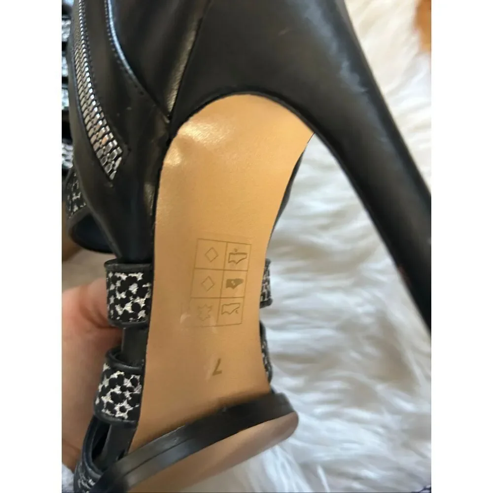 Dolce Vita Sparkling Gladiator Sandal 4 inch Heel Black Size 7 black sexy going